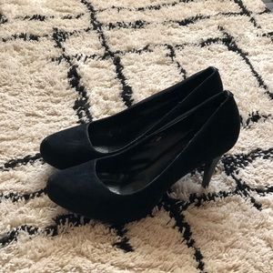 Black suede heels (3.5”)